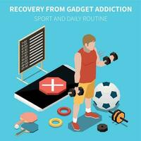 Gadget Addiction Isometric vector