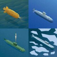 Isometric Polar Submarines Compositions vector