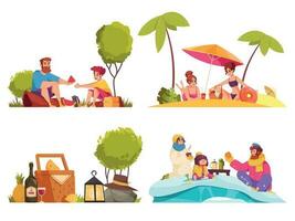 Picnic Compositions Set vector