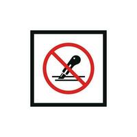 Do not use cutter packaging mark icon symbol vector