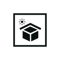 Avoid from direct sunlight packaging mark icon symbol vector