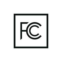 fcc embalaje marca icono símbolo vector