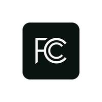 fcc embalaje marca icono símbolo vector