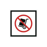 Do not use trolley packaging mark icon symbol vector