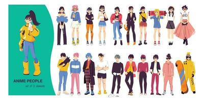 anime personas conjunto vector