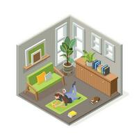 Isometric Hugs Day Composition vector