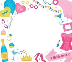 Bachelorette Party Icons Frame vector