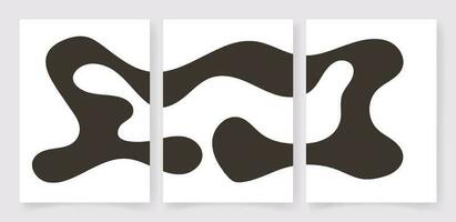 Abstract posters set for wall decoration. Vector art print.