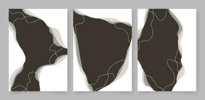 Abstract posters set for wall decoration. Vector art print.