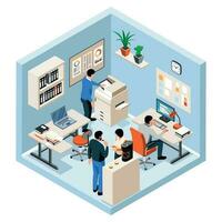 Office People Isolated Isometric Object vector