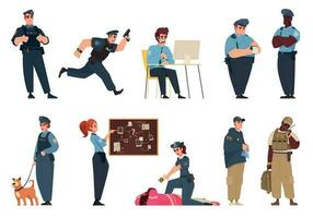 Police Cartoon Set vector