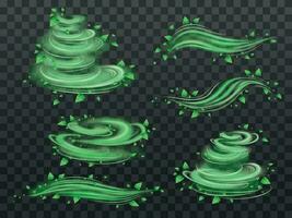 Wind Swirls Realistic Set vector