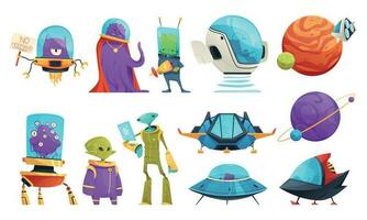 Alien Characters Set vector