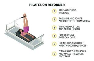 Pilates Tips Isometric Set vector