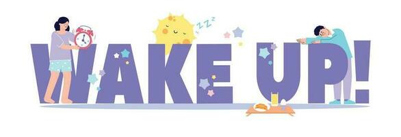 Wake Up Text Composition vector