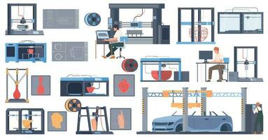 Industrial 3D Printing Set vector