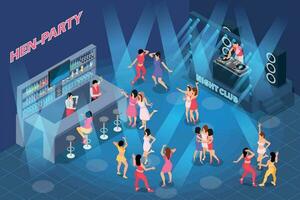 Nightclub Hen Party Composition vector