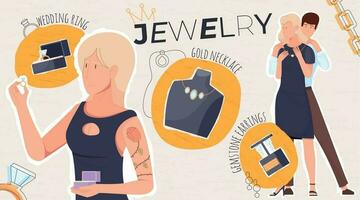 Fashion Jewelry Shop Collage vector
