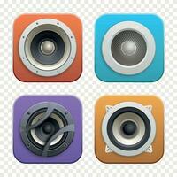 Isometric Sound Audio Music Speakers Icon Set vector