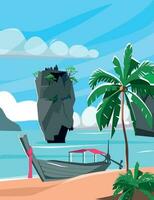 Thailand Tourism Flat Illustration vector