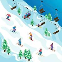 Isometric Ski Resort vector