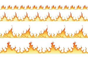 Fire Borders Set vector