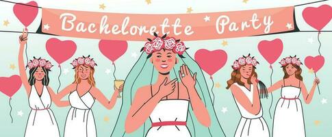 Bachelorette Women Party Composition vector