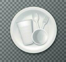 Disposable Tableware Realistic Object vector