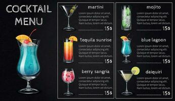 Bar Cocktail Menu Composition vector