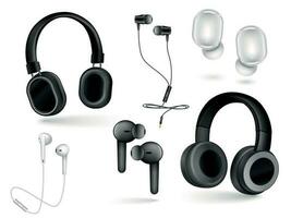 Headset Realistic Collection vector