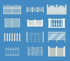 Ornate Fences Flat Set vector