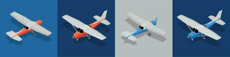 Airplanes Square Compositions Set
