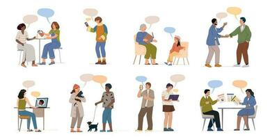 People In Dialogue Set vector