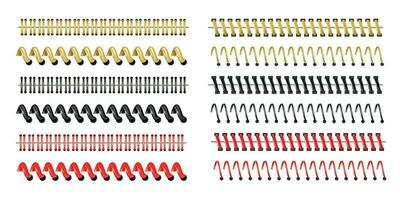Metal Binders Color Set vector