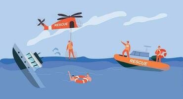 Rescuer And Disaster Background Illustration vector