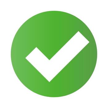 Green gradient checkbox icon. Authentication or approval. Vector. vector