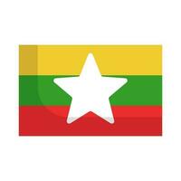 Flat design modern Myanmar flag icon. Vector. vector