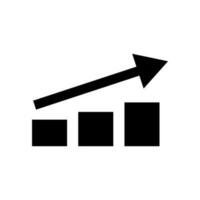 Uptrend bar graph silhouette icon. Increase. Vector. vector