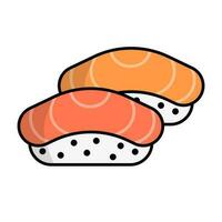 Flat design sushi icon. Salmon sushi. Vector. vector