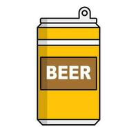 plano diseño cerveza lata icono. alcohólico beber. vector. vector