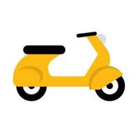 Flat design yellow motorcycle icon. Scooter. Vector. vector