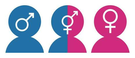 Male and female and transgender person icon. vector. vector