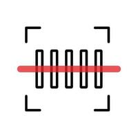 Code scanning icon. Red sensor. Vector. vector