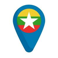 Myanmar flag map pin icon. Vector. vector