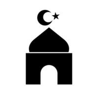 Mosque silhouette icon. Islamic prayer hall. Vector. vector