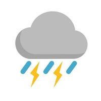 Thunder weather forecast icon. Cloud and rain and lightning. Vector. vector