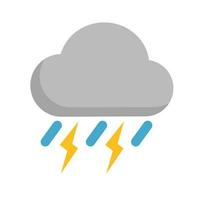 Thunder weather forecast icon. Cloud and rain and lightning. Vector. vector