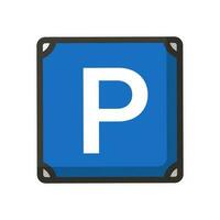 Modern square parking icon. Space for cars and bicycles. Vector. vector