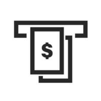 Drawer of dollar bill from ATM. Vector. vector