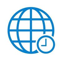 Time zone icon. World time. Time zone and globe. Vector. vector